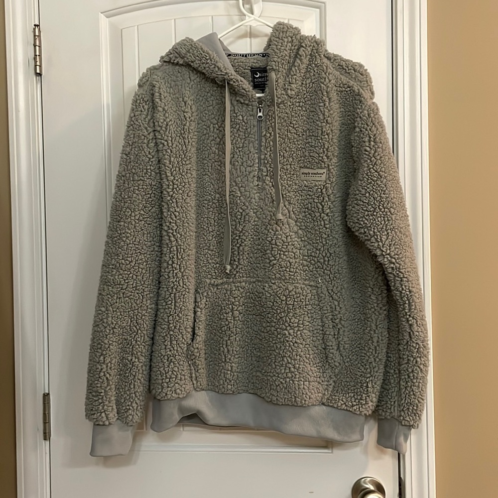 Simply Southern gray Sherpa hoodie size xxl